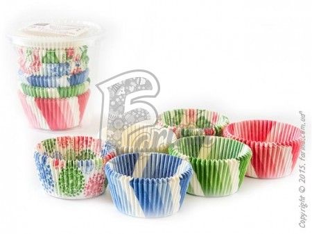 Форма для кексов "Микс-1" 50х30 сине-красно-зеленый (150 шт.)< фото цена